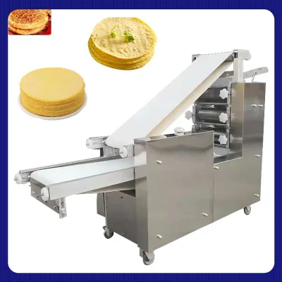 5-40cm Restaurante automático Harina Maíz Tortilla mexicana Indio Chapati Taco Roti Plano Árabe Pita Pan Pizza Base Corteza Bola de masa hervida Envoltura Máquina para hacer piel